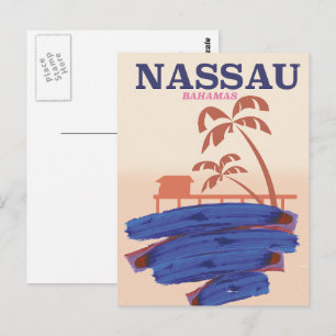 Nassau Bahamas Reise Strandposter Postkarte
