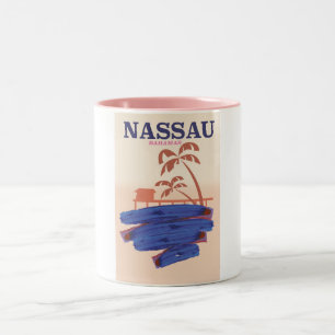 Nassau Bahamas Reise Strandposter Zweifarbige Tasse