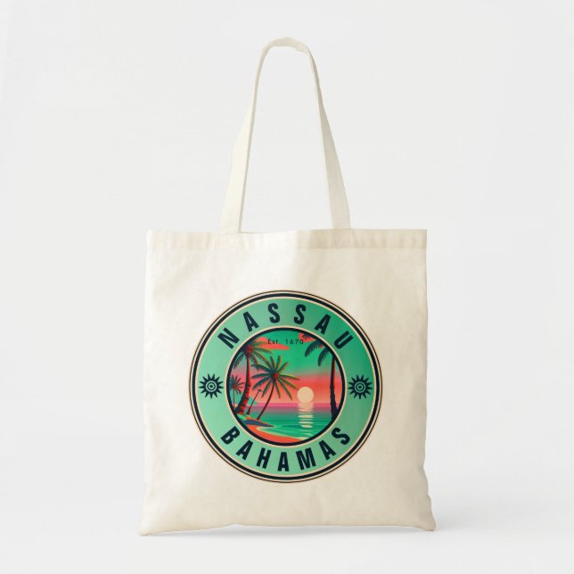 Nassau Bahamas Retro Reise Souvenir 1950er Tragetasche (Vorne)