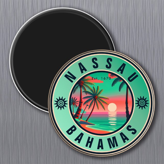 Nassau Bahamas Retro Seagull Souvenir 1950er Magnet (Von Creator hochgeladen)