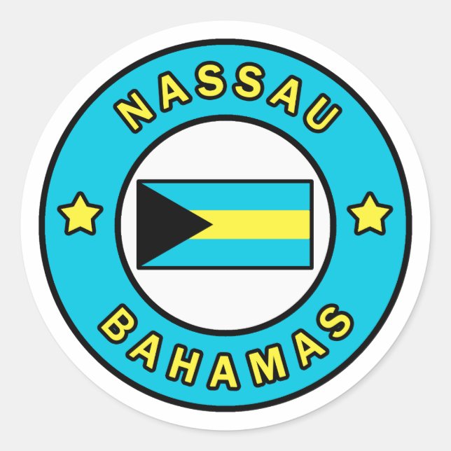 Nassau Bahamas Runder Aufkleber (Vorderseite)