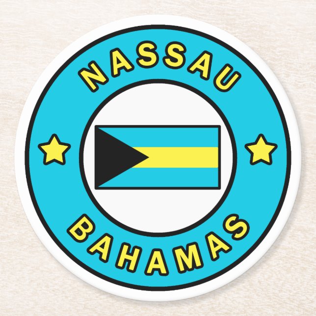 Nassau Bahamas Runder Pappuntersetzer (Vorderseite)
