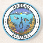 Nassau Bahamas Scuba Abzeichen Getränkeuntersetzer<br><div class="desc">Nassauer Vektorgrafik Design. Die Stadt ist eine beliebte Kreuzfahrtschiffhaltestelle und hat eine hügelige Landschaft. Sie ist bekannt für ihre Strände und ihre Korallenriffe,  die zum Tauchen und Schnorcheln beliebt sind.</div>