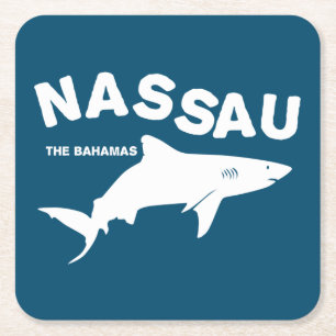 Nassau - Bahamas Shark Diving T - Shirt Rechteckiger Pappuntersetzer