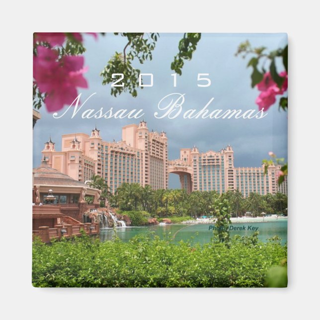 Nassau Bahamas Souvenir Frigo Magnet Changement An (Devant)