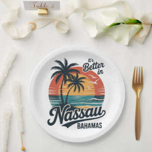 Nassau Bahamas Strand Sommer Pappteller