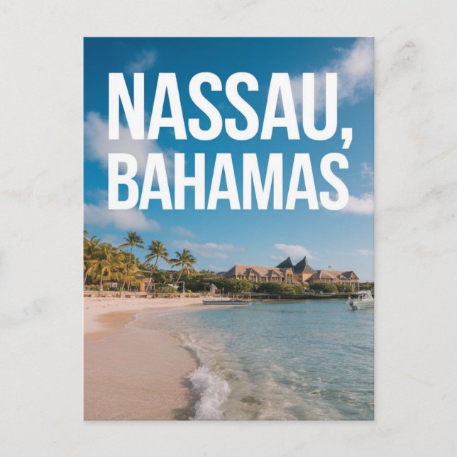 Nassau Bahamas Travel Art Postkarte (Vorderseite)
