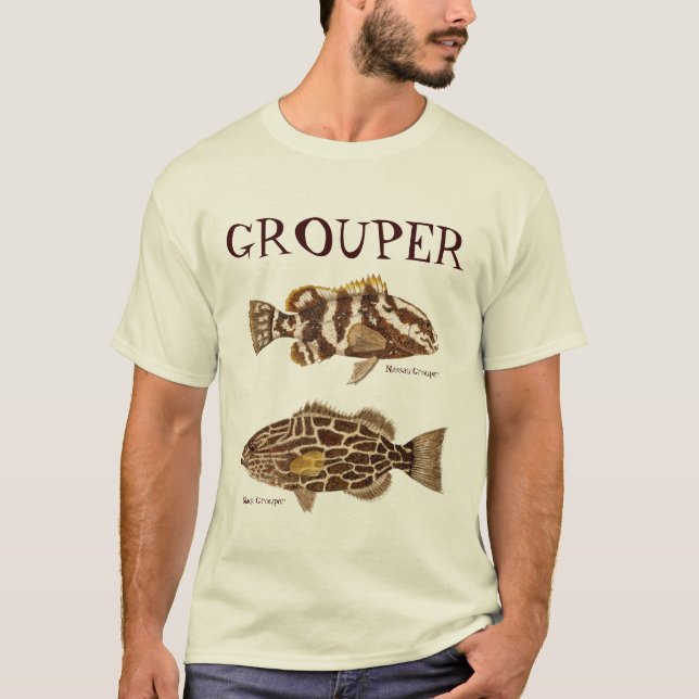 Nassau-Barsch u. schwarzer Barsch T-Shirt (Vorderseite)