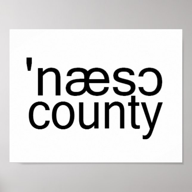 Nassau Landkreis Long Island Phonetische Rechtschr Poster (Vorne)