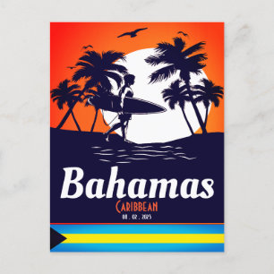 Nassau Palmenbaum Bahamas Vintage-Souvenirs Postkarte