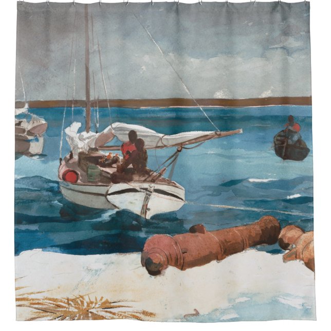 Nassau von Winslow Homer Art Sailboat Memory Fox Duschvorhang (Vorderseite)