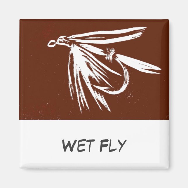"Nasse Fly" Fliegenfischen Art Magnet (Vorne)