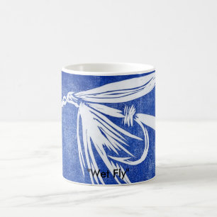"Nasse Fly on blue" Klassische Tasse für Trout Fly