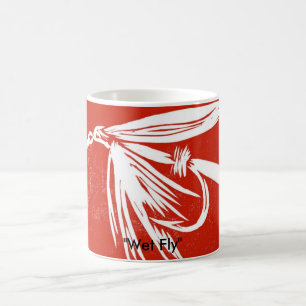 "Nasse Fly on red" Klassische Trout Fly Tasse