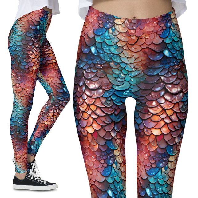 Nasse Scales beached Mermaid Fantasy Dragon Kostüm Leggings (Von Creator hochgeladen)