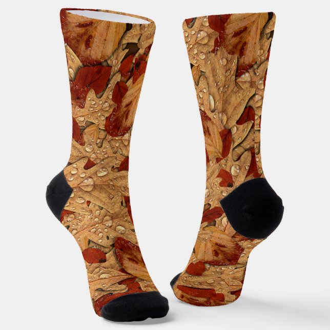 Nasseiche Blätter Herbst Socken (Gewinkelt)
