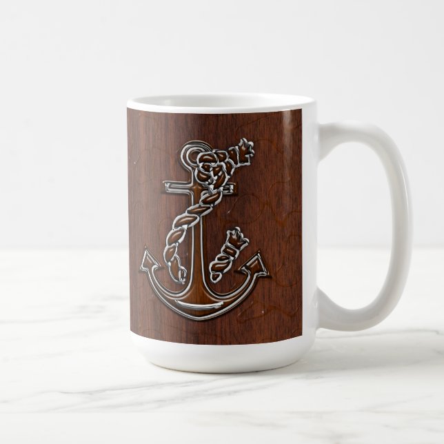 Nasser Seemahagonianker-Stahl-Dekor Kaffeetasse (Rechts)