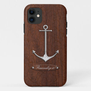 Nasses maritimes Mahagoni-Anker-Stahl Case-Mate iPhone Hülle
