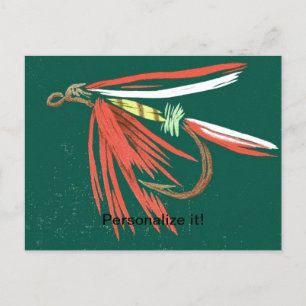 Nassfliege, Fliegenfischen, Fliegenfischen, Fliege Feiertagspostkarte