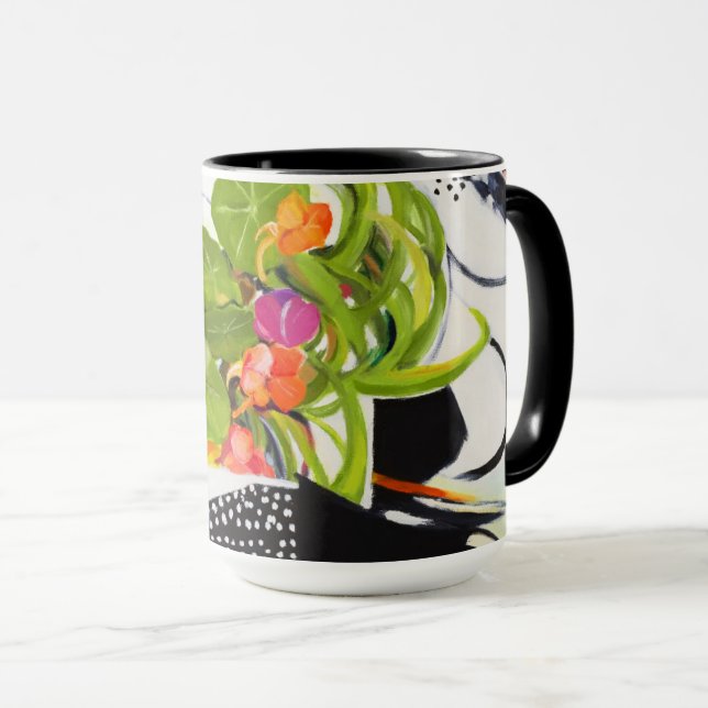 Nasturtien auf einem Platter Tasse (VorderseiteRechts)