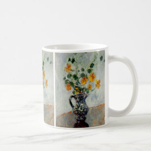 Nasturtien in einer blauen Vase von Monet Kaffeetasse