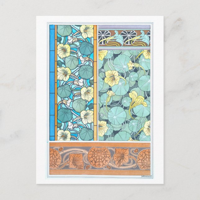 Nasturtium als dekoratives Objekt Postkarte (Vorderseite)