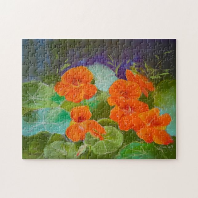 Nasturtium Bloom - Botanical Pastel (Horizontal)