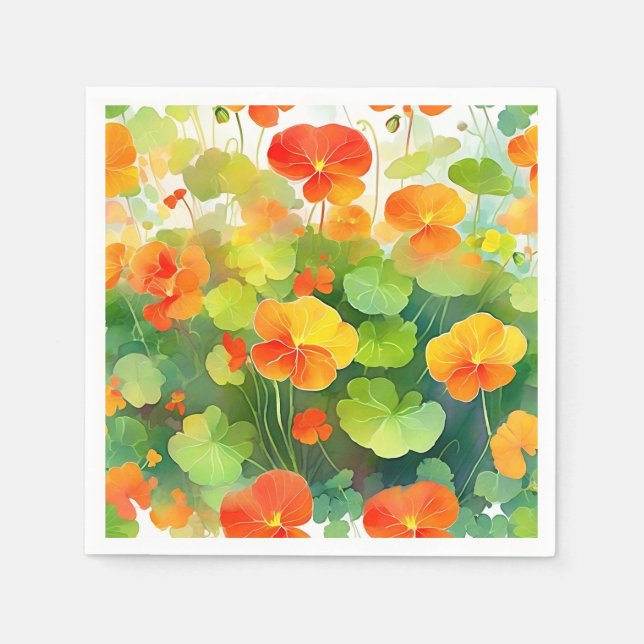 Nasturtium-Blume Lebhaft Serviette (Vorderseite)