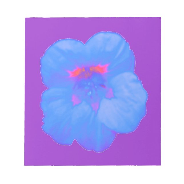 Nasturtium Bright Blue Notepad Notizblock (Vorderseite)