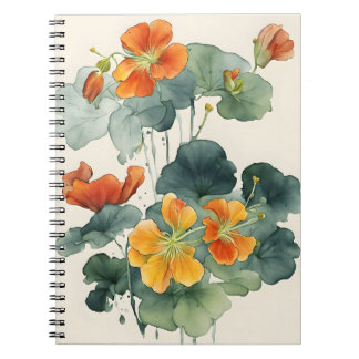 Nasturtium - Watercolor flowers Notizblock