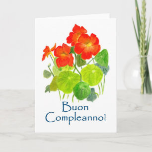 Nasturtiums Carte d'anniversaire - Salutation ital