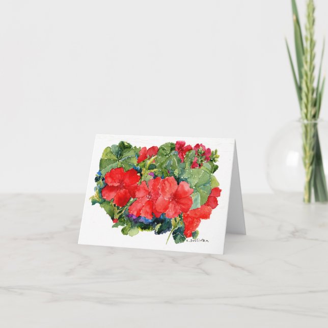 Nasturtiums rouges H2O Carte de remerciements plié (Devant)