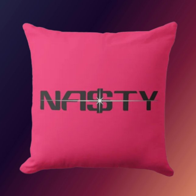 NASTY Statement Throw Pillow Kissen (Von Creator hochgeladen)