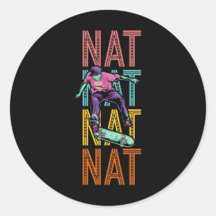 Nat Custom Skateboarding Hob Runder Aufkleber