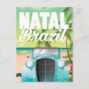 Natal Brazil Vintages Autovermietungspaket Postkarte