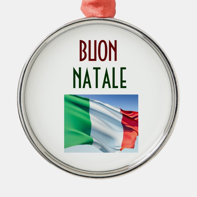NATALE ITALIENISCHE FLAGCHRISTMAS ORNANATION SILBERNES ORNAMENT (Vorne)