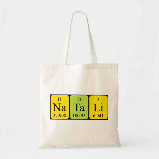 Natali Namen-Taschentasche periodischer Tabelle Tragetasche (Vorne)