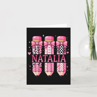 Natalia Personalisierter Name Stift zurück in die  Karte