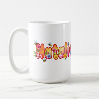 Natalie - Blumen- und Bienen-Design-Tasse Kaffeetasse