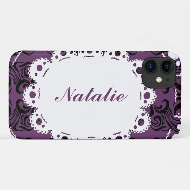Natalie Lace & Damask Victorian Phone coque iphone (Dos (Horizontal))