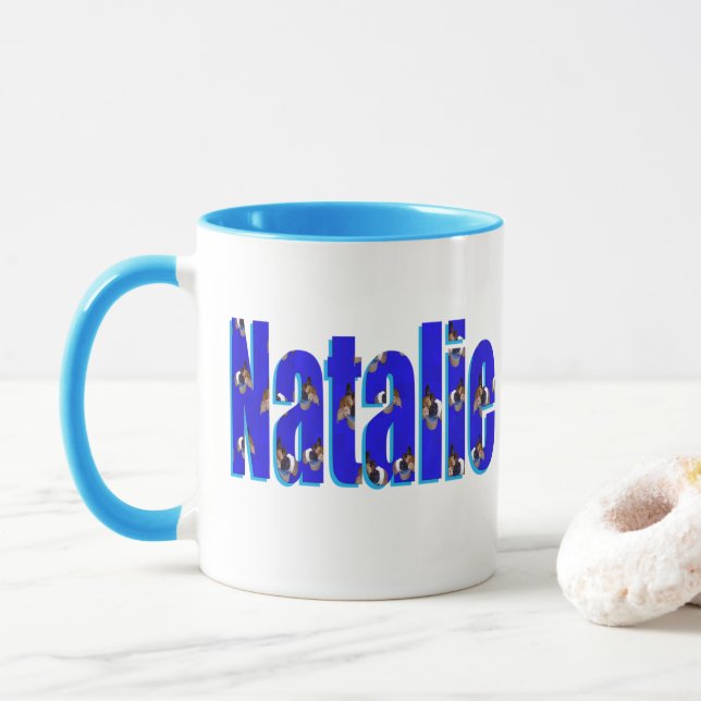 Natalie-Logo aus Guinea, Tasse (Mit Donut)