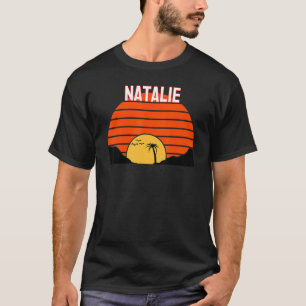 Natalie Palm Tree Sunset Retro Vintage Sanddünen T-Shirt