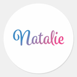 Natalie stilvoller Cursive Runder Aufkleber