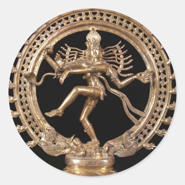 NATARAJ HINDU GOD RUNDER AUFKLEBER (Vorderseite)