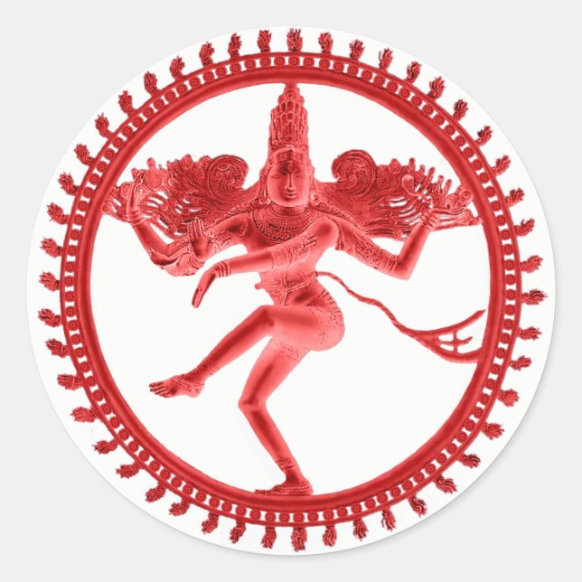 Nataraja Runder Aufkleber (Vorderseite)