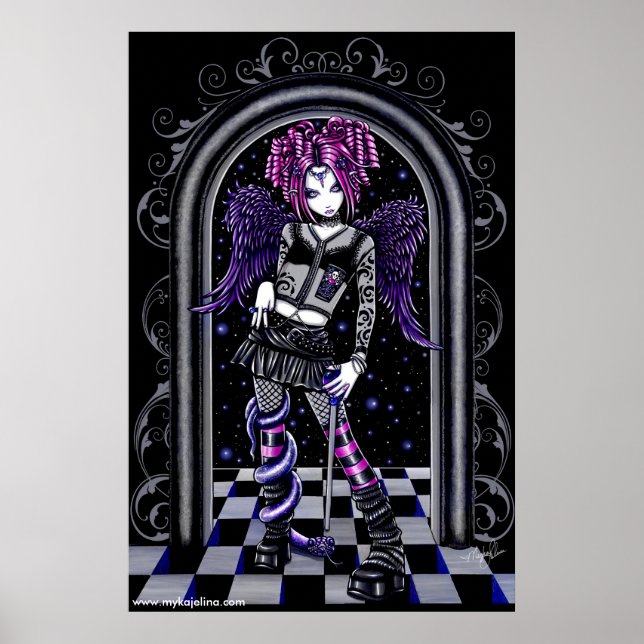 Natasha Gothic Pink Tattoo Angel Poster (Vorne)