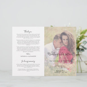 Natasha Modern Foto Wedding Zeremony Program