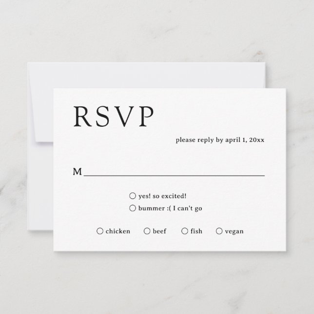 Natasha Monogram Modern Wedding RSVP Karte (Vorderseite)