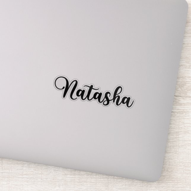 Natasha Name - Handgeschriebene Kalligrafie Aufkleber (Detail)