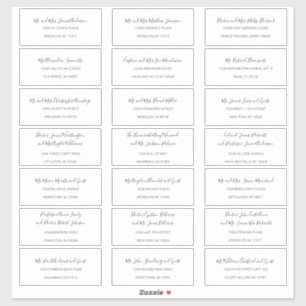 Natasha Simple Schwarz-weiß Guest Address Labels